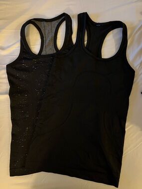 lululemon athletica swiftly tech Black Racerback Tank Tops (Pair)